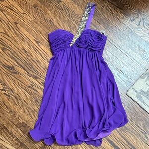 Tony Bowls Vibrant Purple One-Shoulder Dress